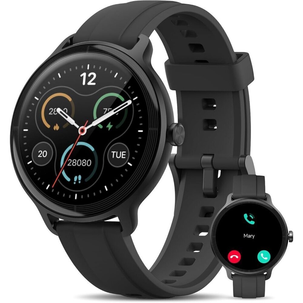 ⚡Jet Black Smart Watch for Men Women Sleep Monitor Compatible with Android iOS